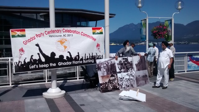 Participants setting up for the Rally on July 27, 2014 to commemorate the anniversary of the Komagatu Maru.