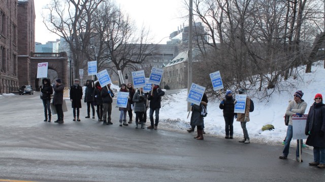 A picket line near Queen's Park.